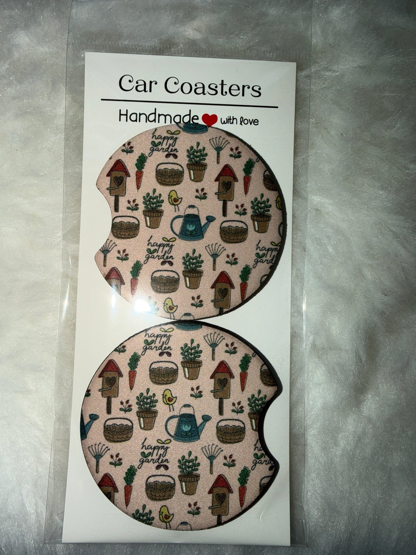 Happy Garden Car Coaster Set