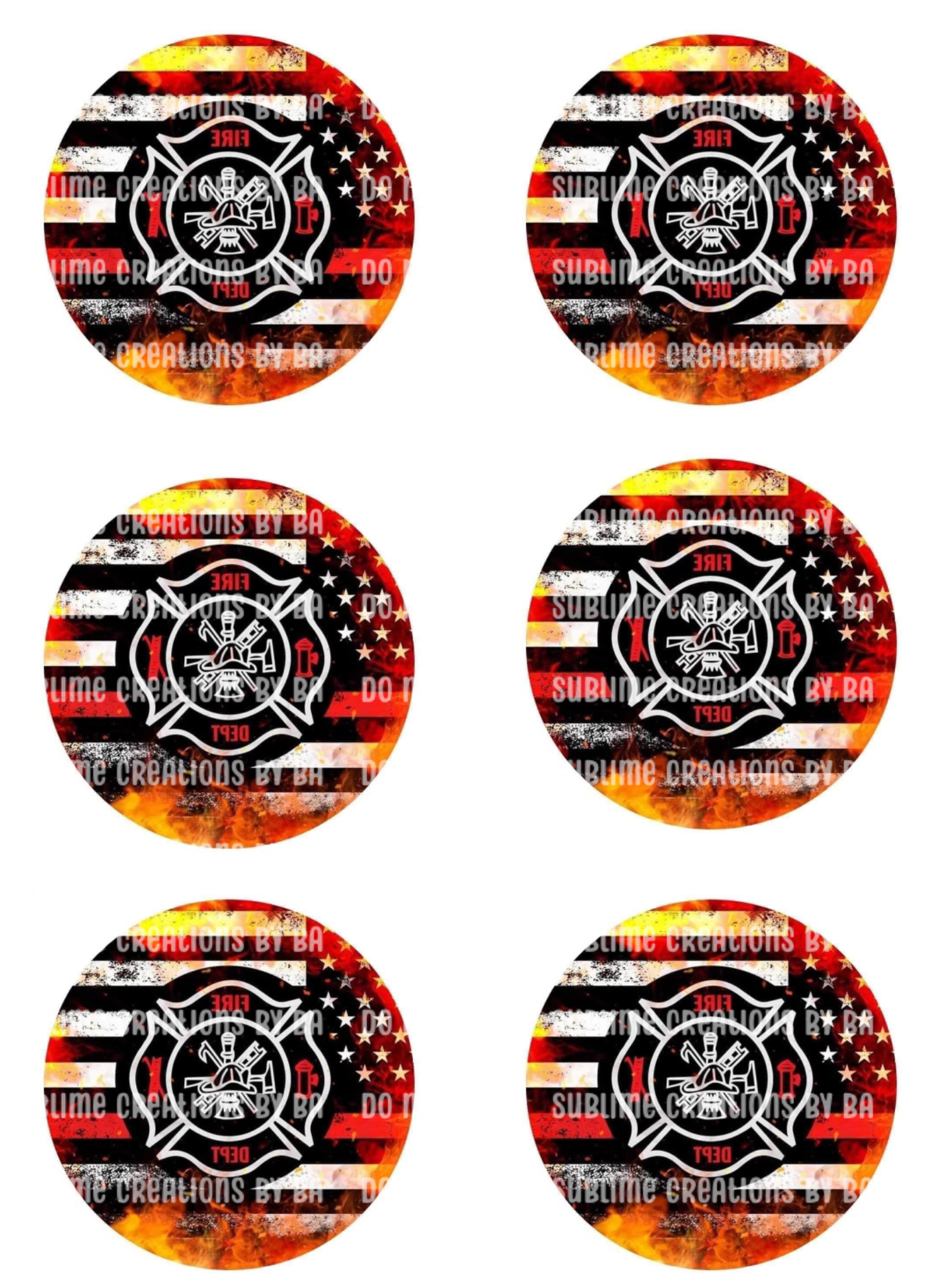 Firefighter Sublimation Transfer Sheet