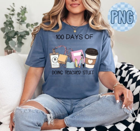 100 Days of School Teacher PNG Digital File ONLY