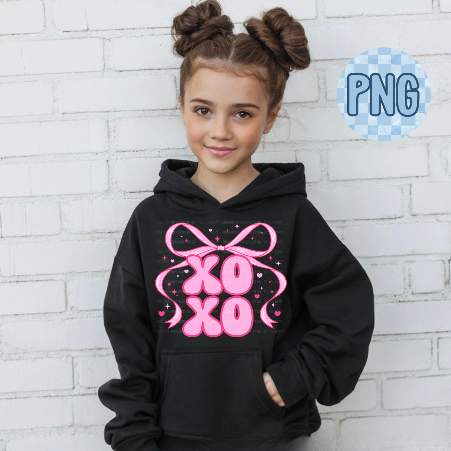 XOXO Bright Coquette Bow Valentine PNG Digital File ONLY