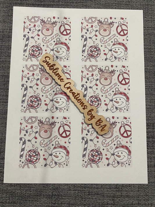 Retro Christmas Sublimation Transfer Sheet