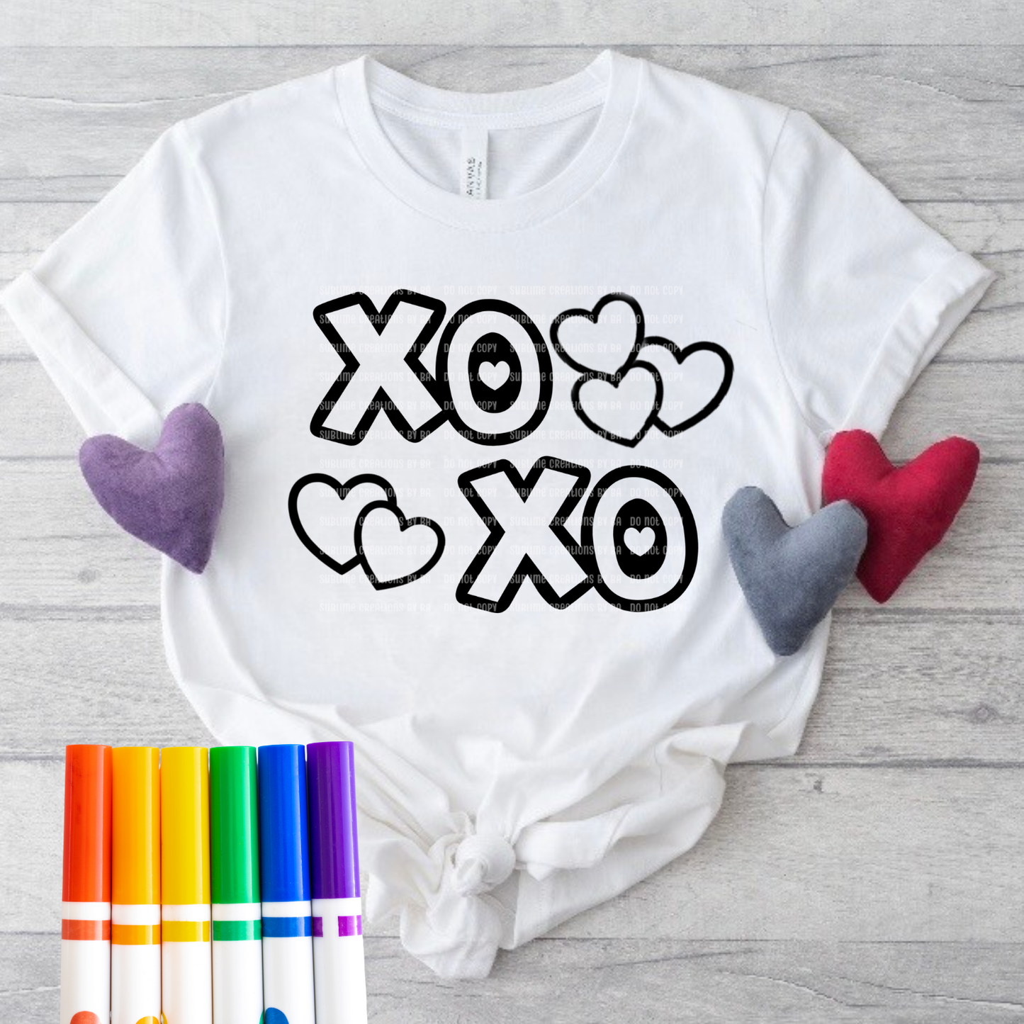 Valentine Coloring Shirts for Boys, Girls & Adults