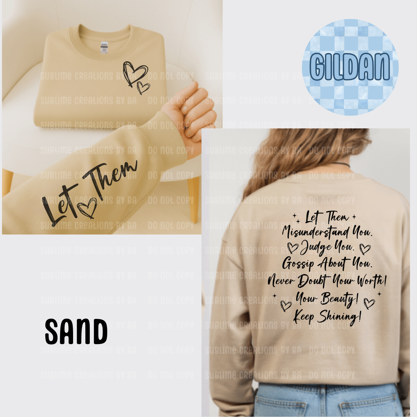 Let Them Sweatshirt with Sleeve Print