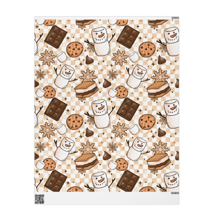 Festive Wrapping Paper- Snowman S'mores
