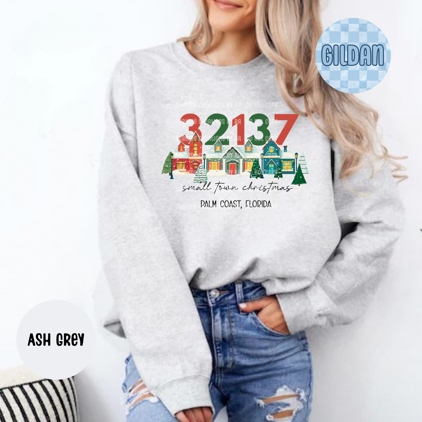 Custom Zipcode Small Town Christmas Sweatshirt