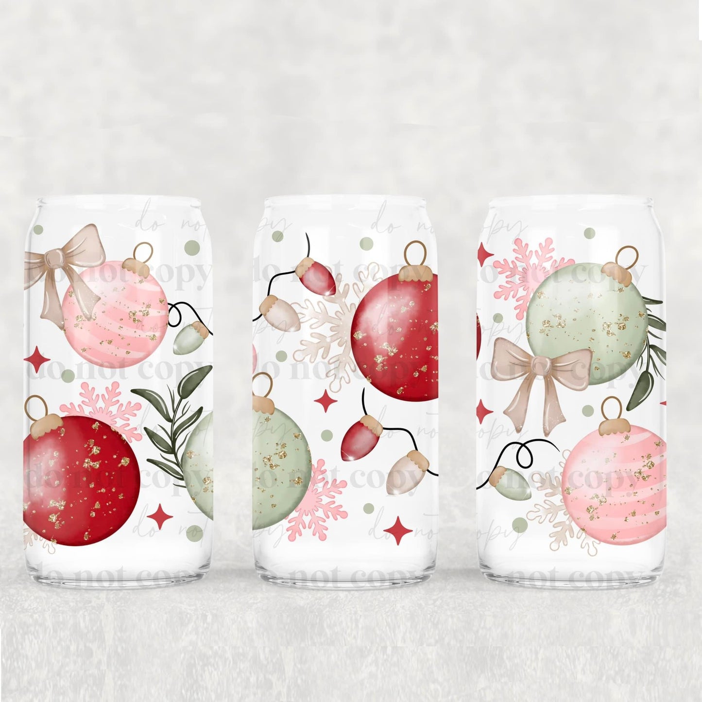 Winter/Christmas Frosted Libbey Cups