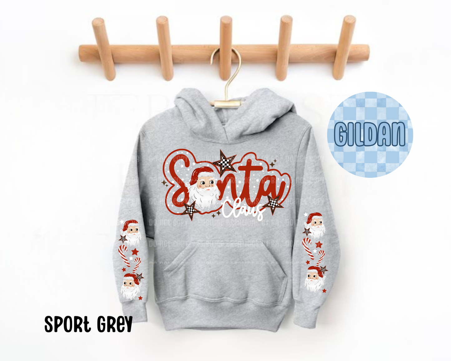 Santa Claus Youth Sweatshirt with Sleeve Print