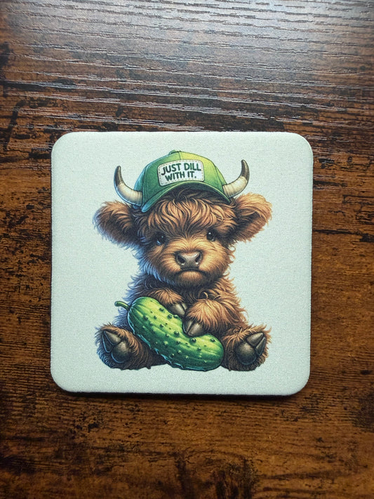 Just Dill With It Hyland Cow Desk Coaster