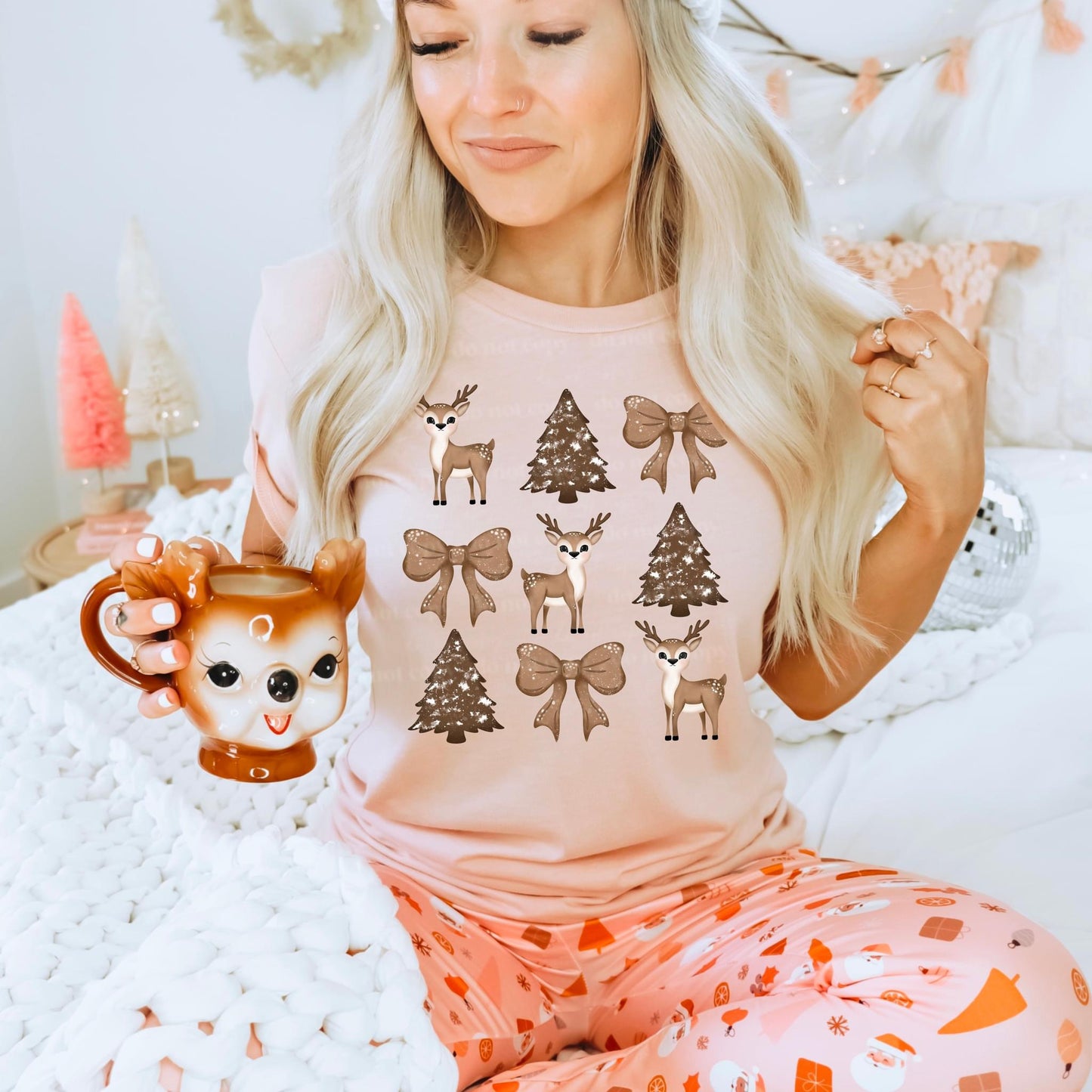 Deer Grid DTF Print