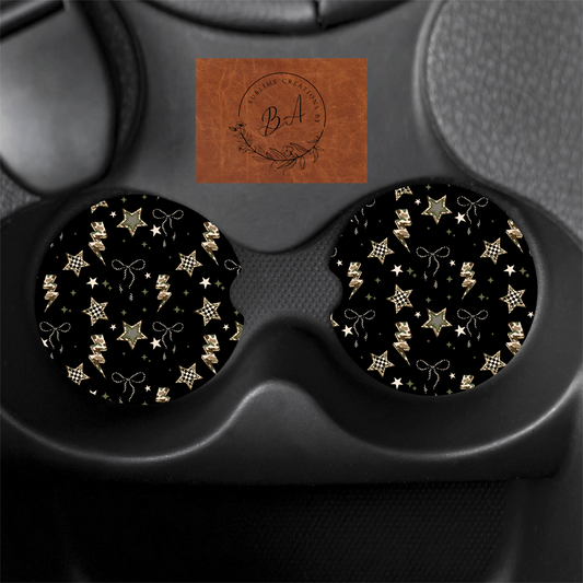 Camo Checkers Seamless Car Coaster Set