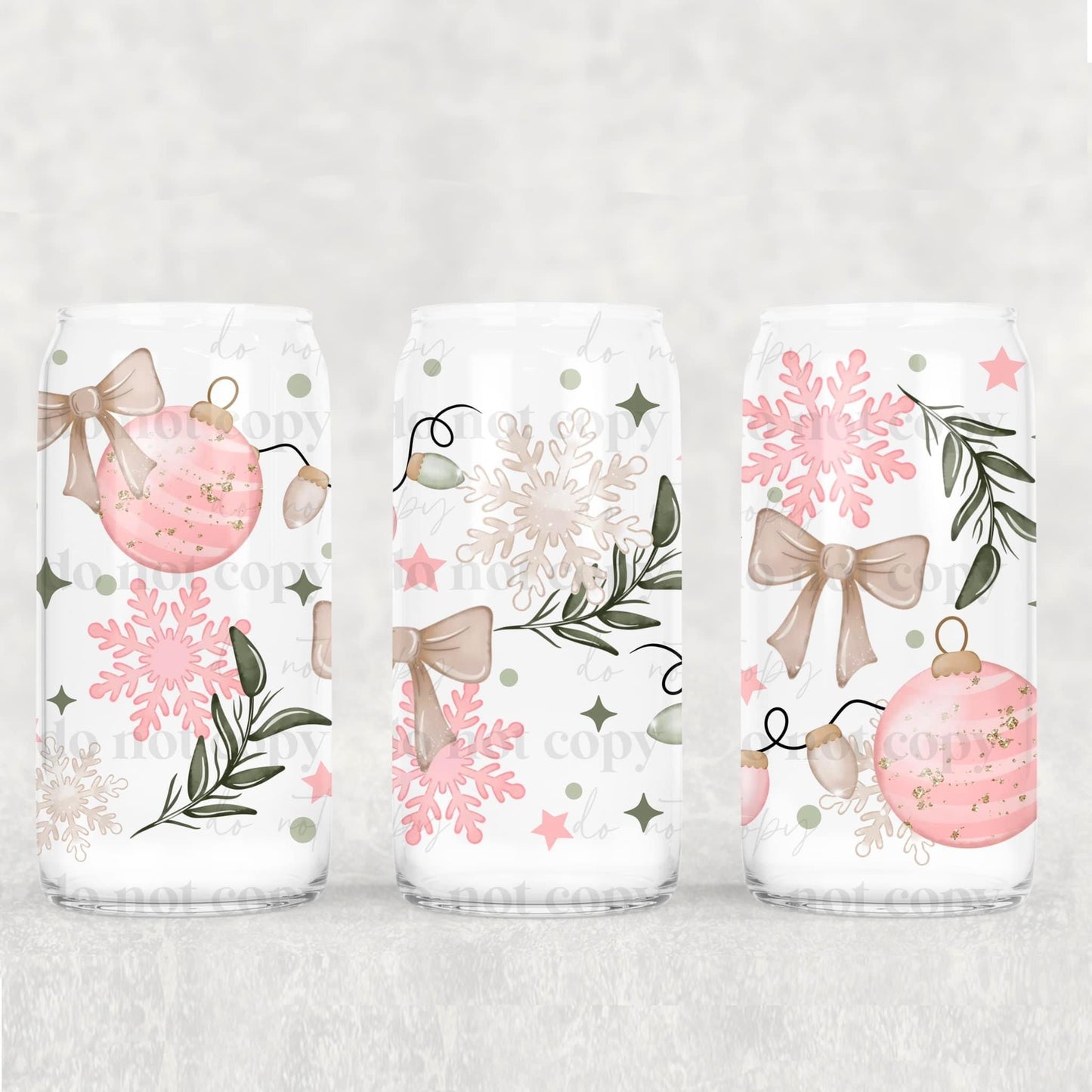 Winter/Christmas Frosted Libbey Cups