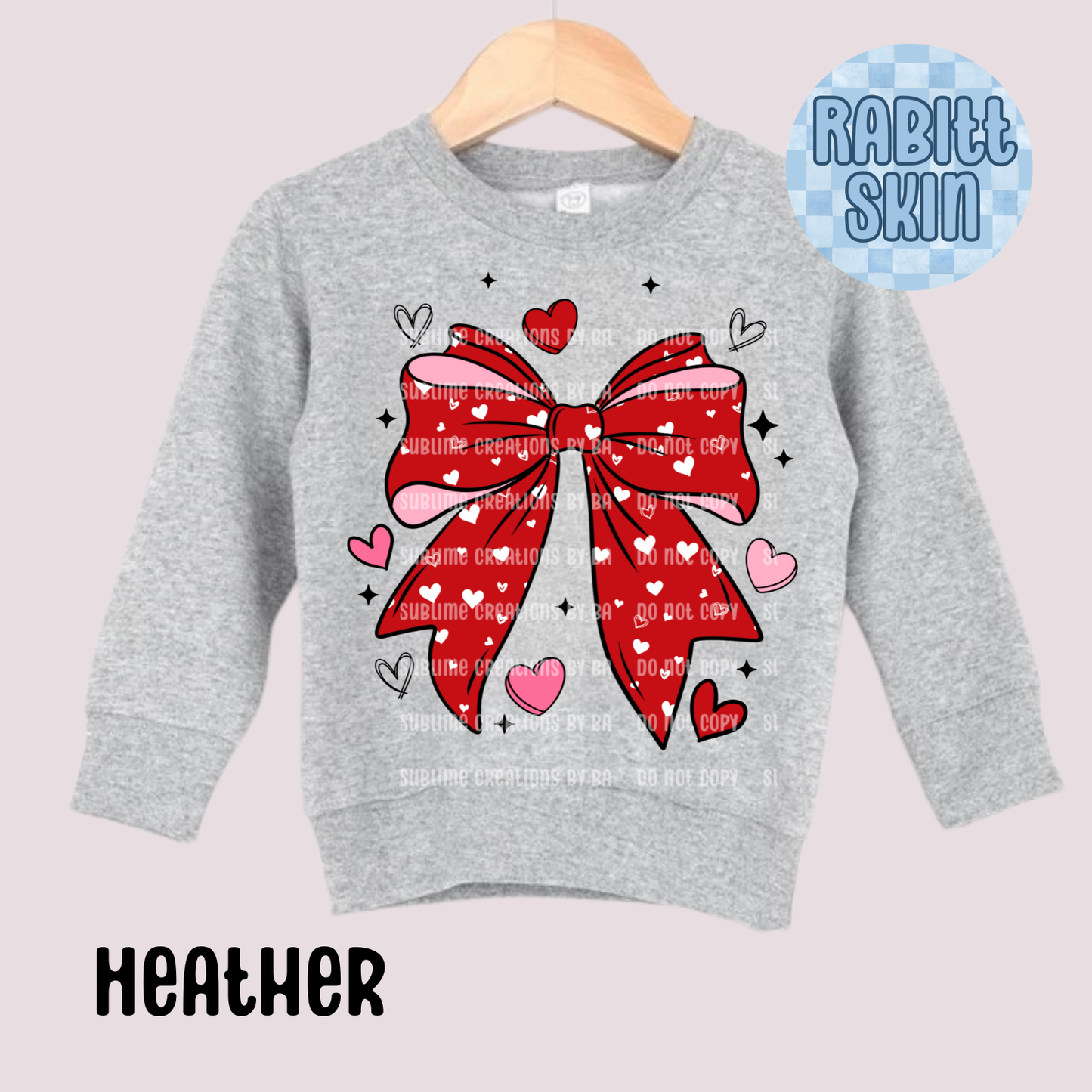 Heart Bow Toddler/Youth Sweatshirt