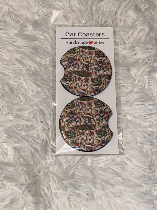 Feral Print Car Coaster Set