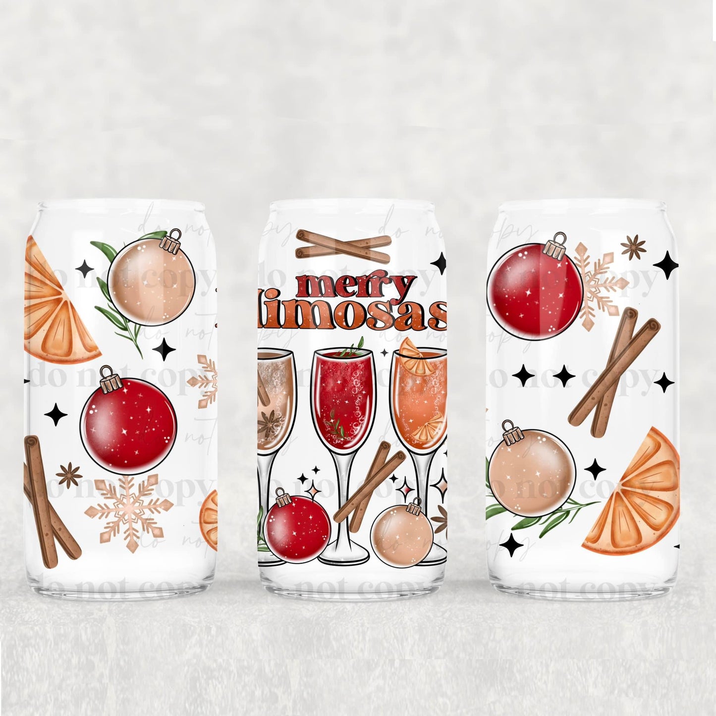 Winter/Christmas Frosted Libbey Cups