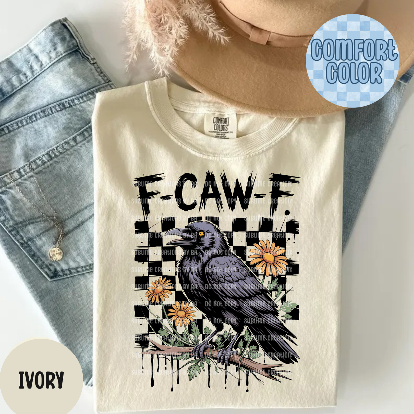 F•Caw•F Funny Crow Shirt, Black Crow Unisex