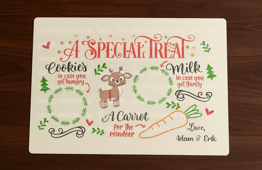 Personalized Santa Treat Placemat for Milk & Cookies