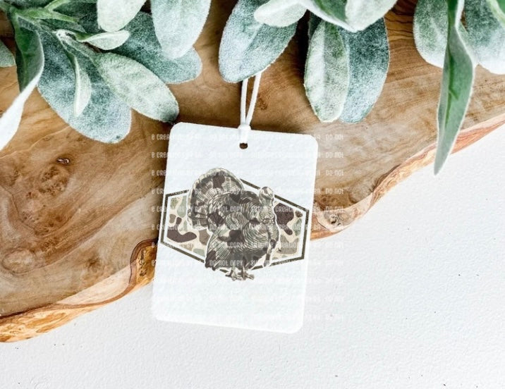 Camo Turkey Camp Hunting Felt Freshie