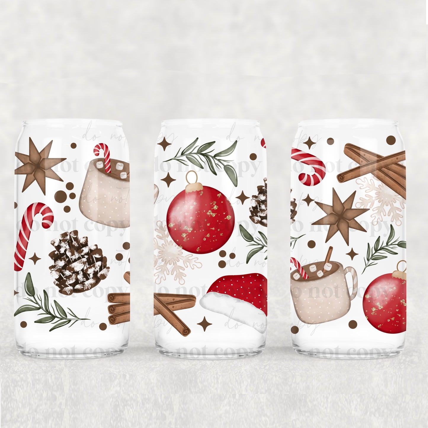 Winter/Christmas Frosted Libbey Cups