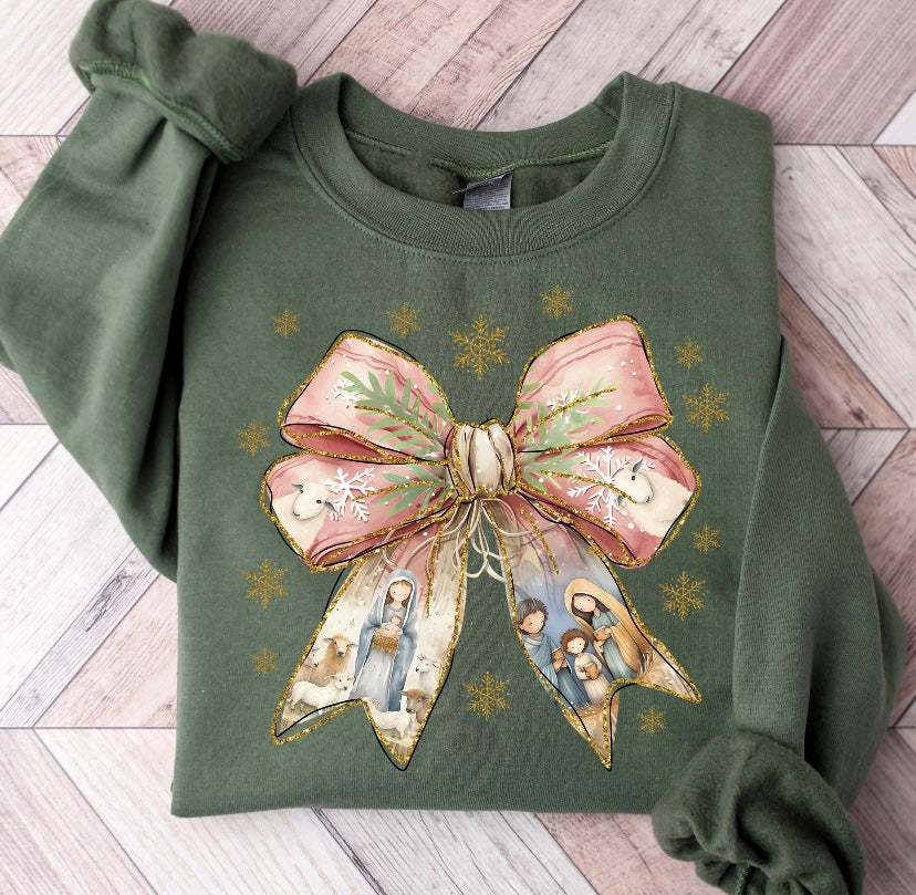 Coquette Nativity Scene Sweatshirts
