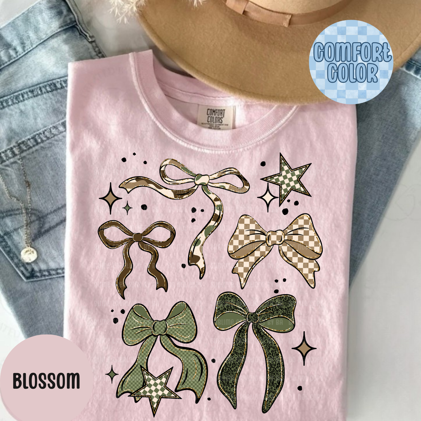 Camo and Bows Shirt Adult Shirt