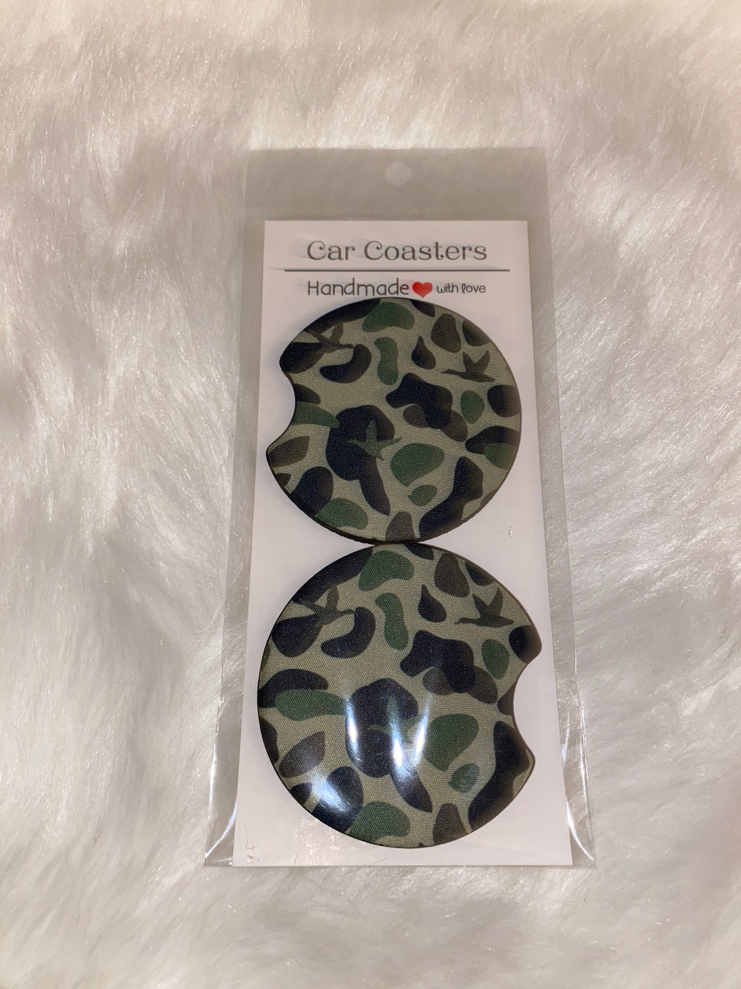 Camo Seamless Car Coaster Set
