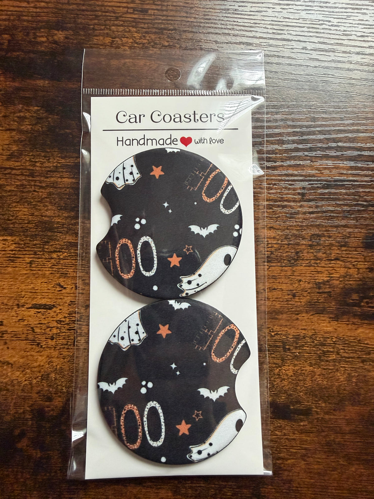 Boo Ghost Car Coaster Set