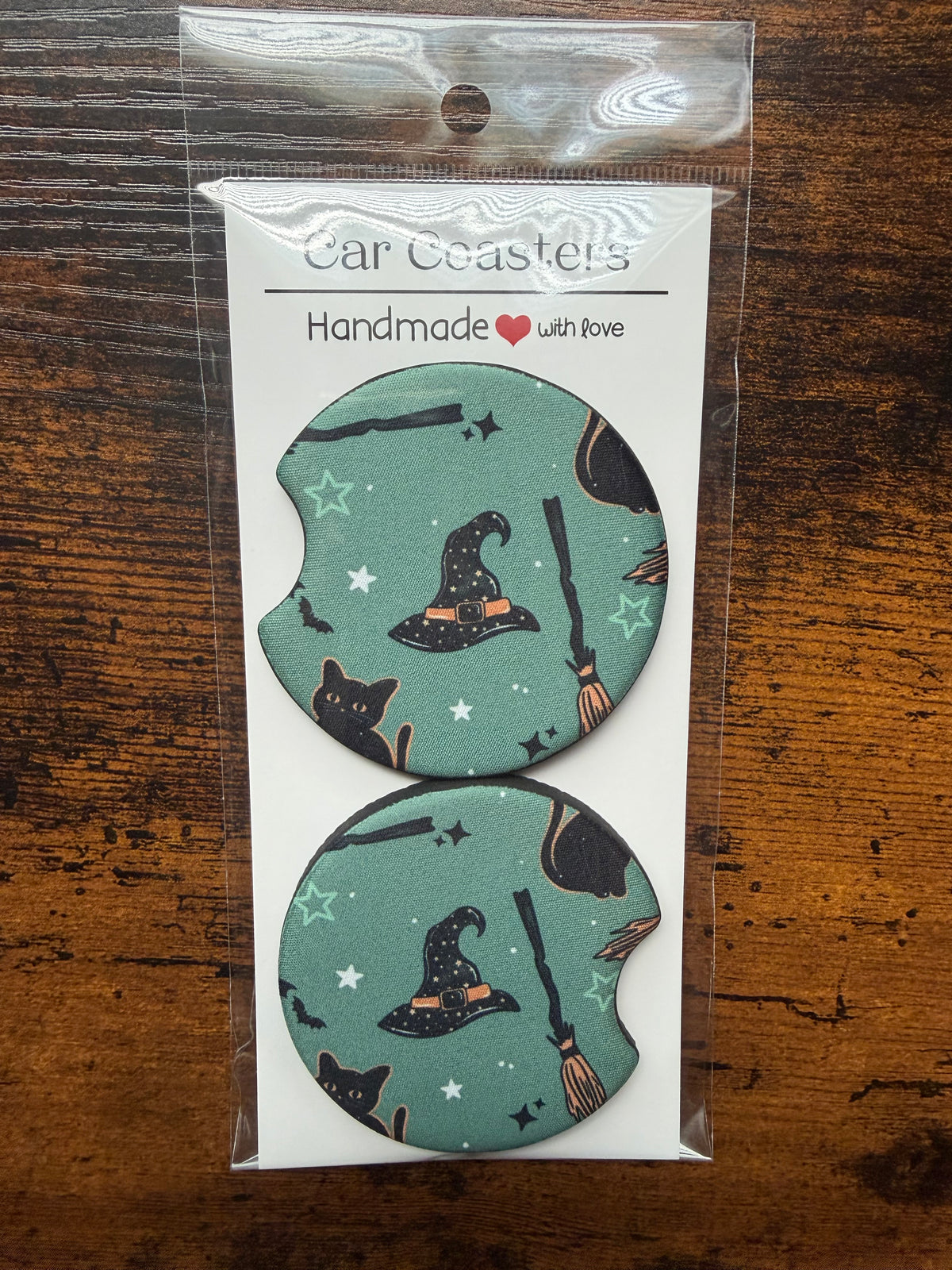 Salem Witch Seamless Car Coaster Set