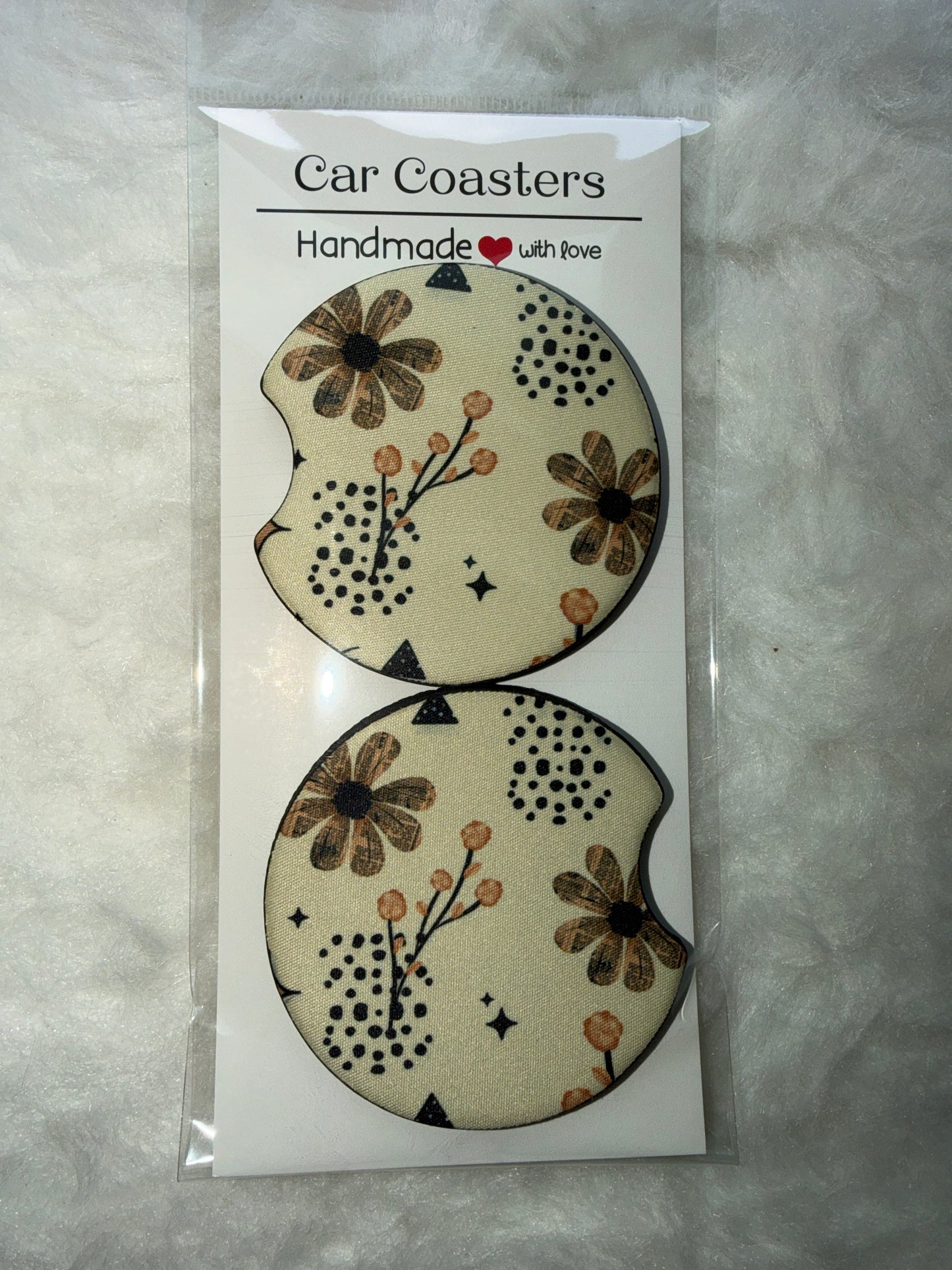 Life is Tough Seamless Print Car Coaster Set