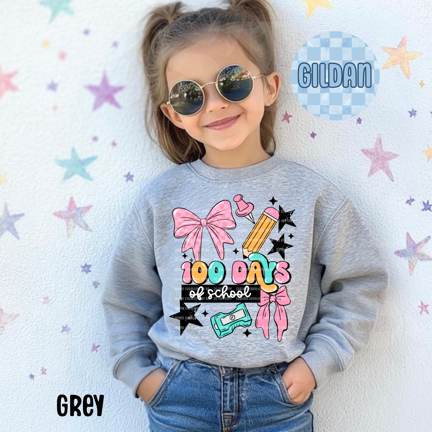 100 Days Girl of School Sweatshirt, Kids 100th Day Tee Youth Sweatshirt