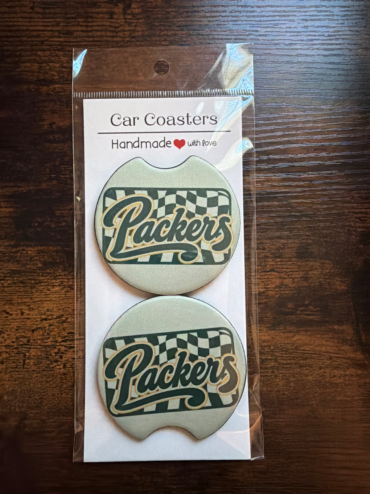Packers Car Coaster Print Car Coaster Set