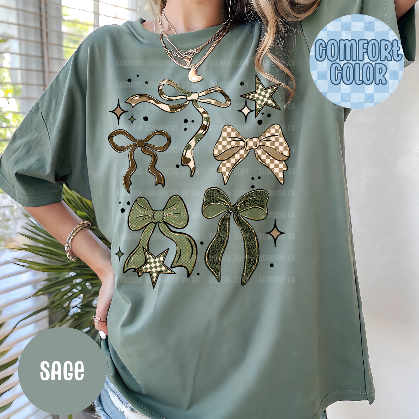 Camo and Bows Shirt Adult Shirt