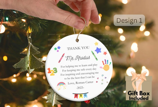 Custom Teacher Christmas Ornament