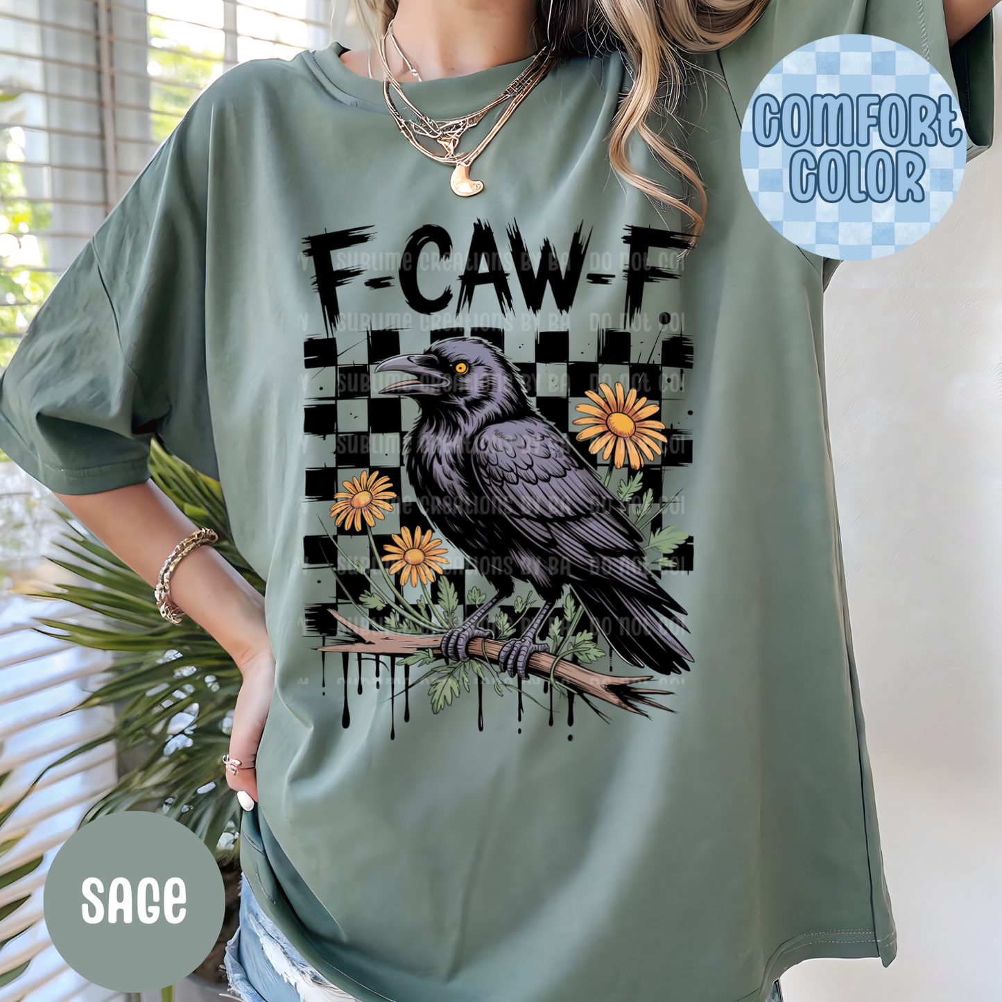 F•Caw•F Funny Crow Shirt, Black Crow Unisex