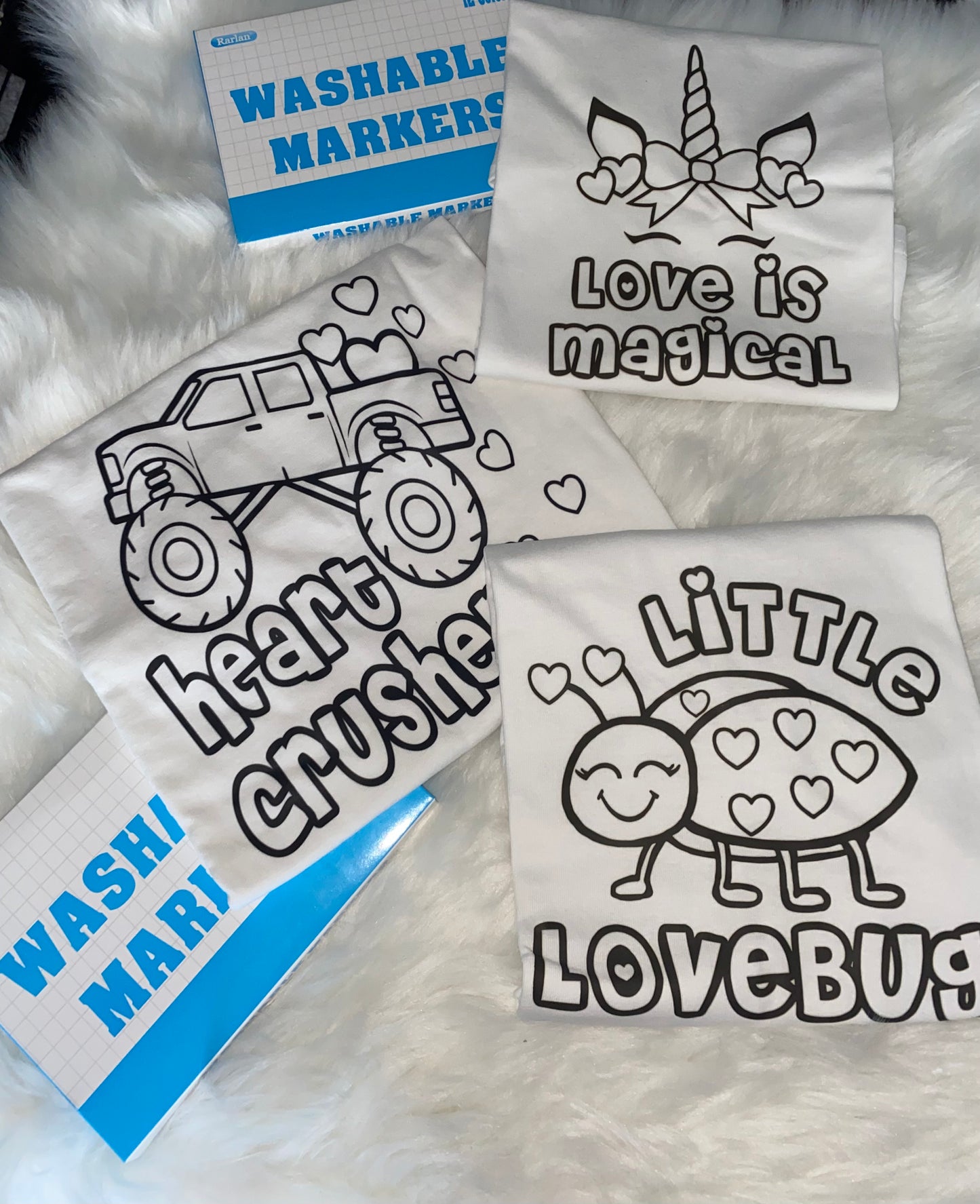 Valentine Coloring Shirts for Boys, Girls & Adults