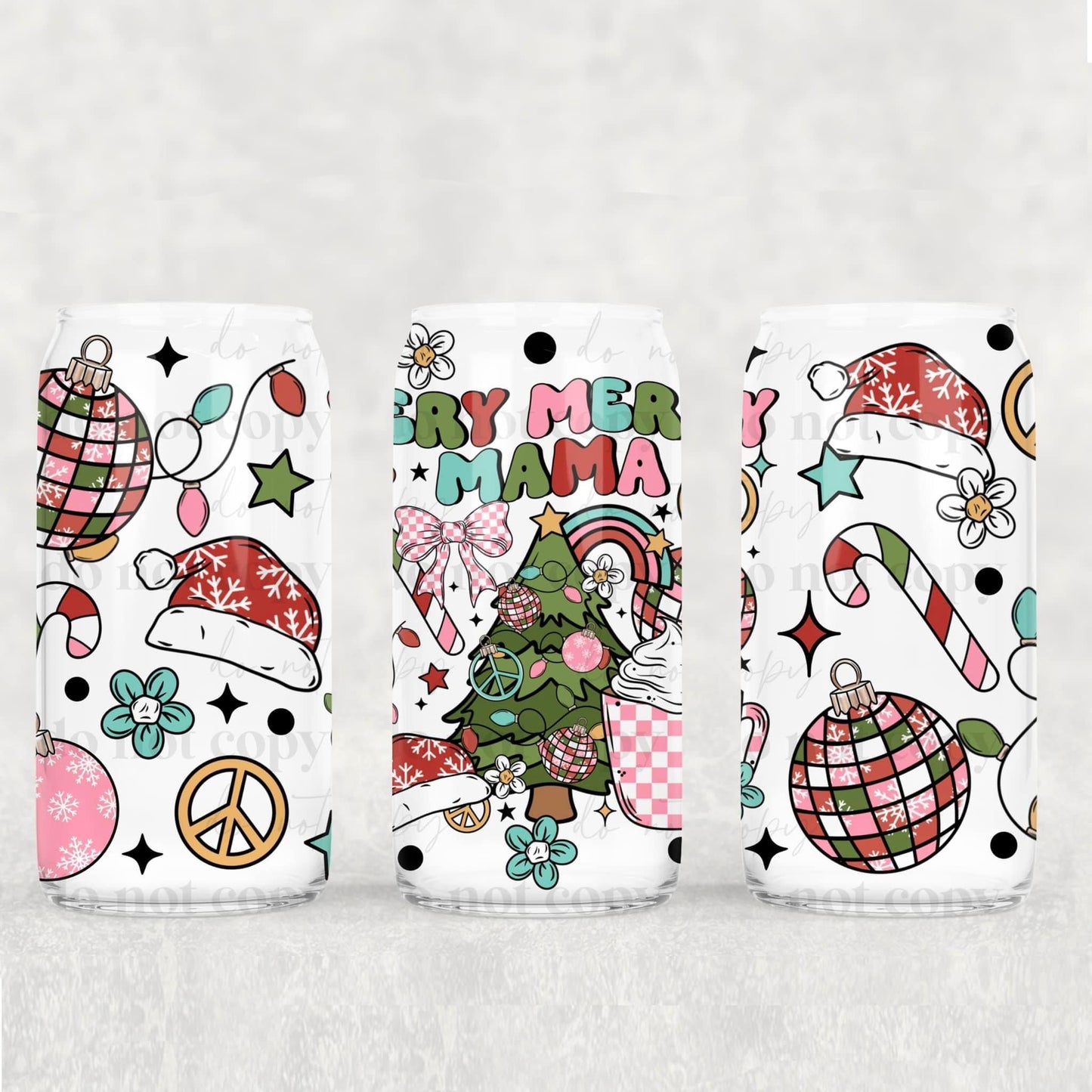 Winter/Christmas Frosted Libbey Cups