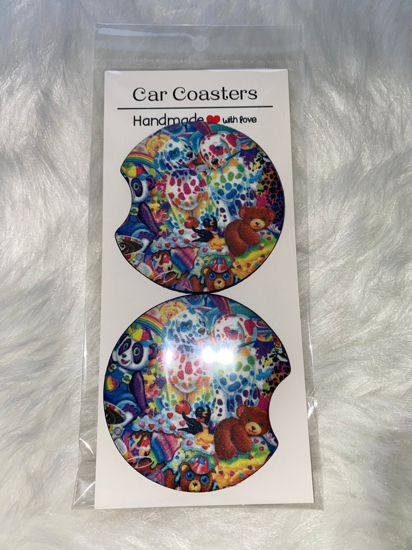 Animal Print Frank Car Coaster Set