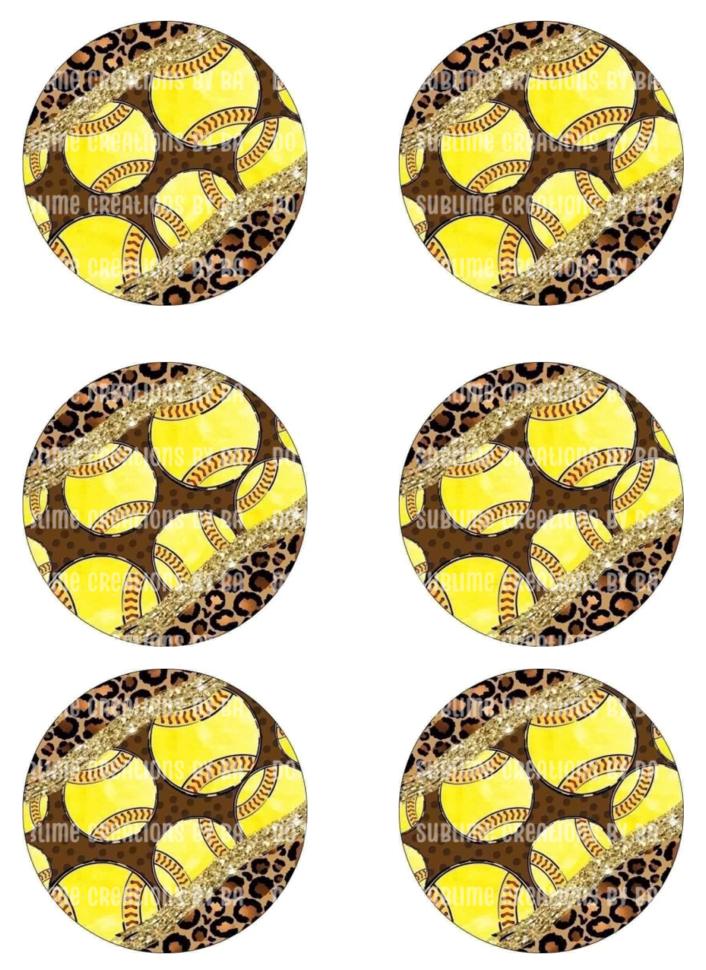 Leopard Softball Sublimation Transfer Sheet