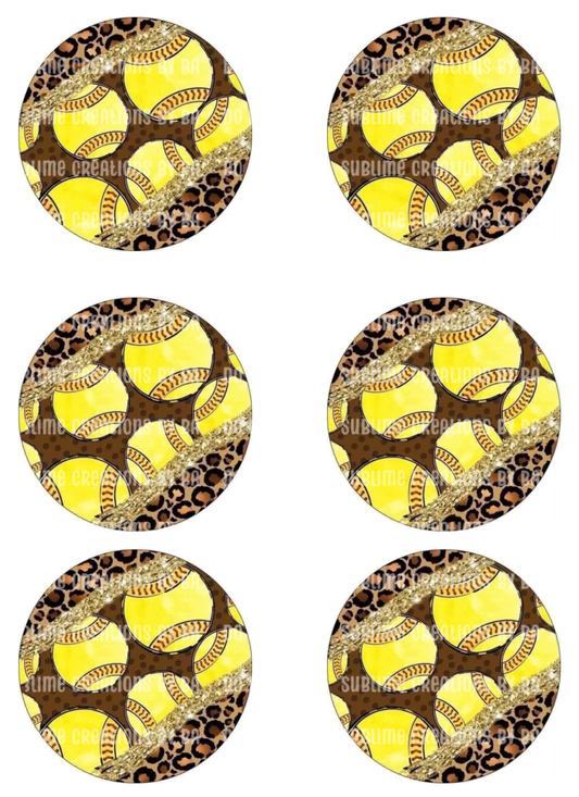 Leopard Softball Sublimation Transfer Sheet