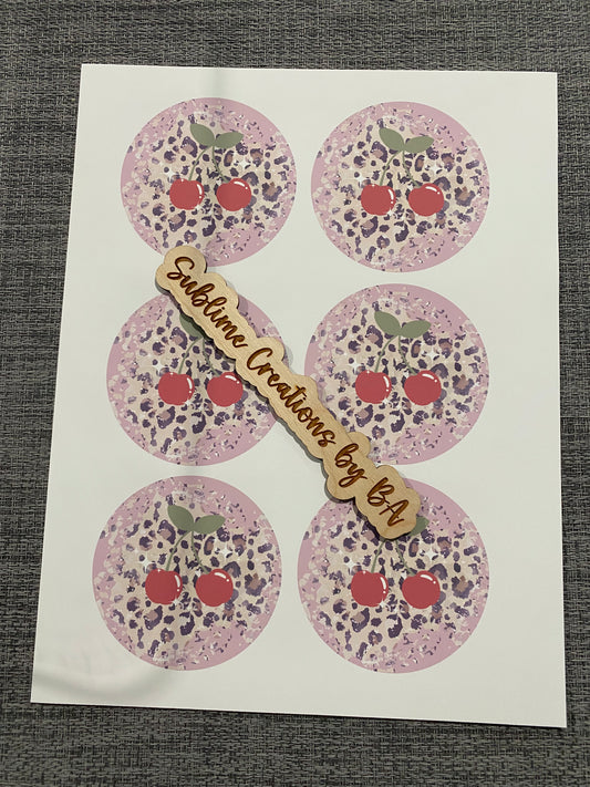 Sparkle Cherry Leopard Sublimation Transfer Sheet