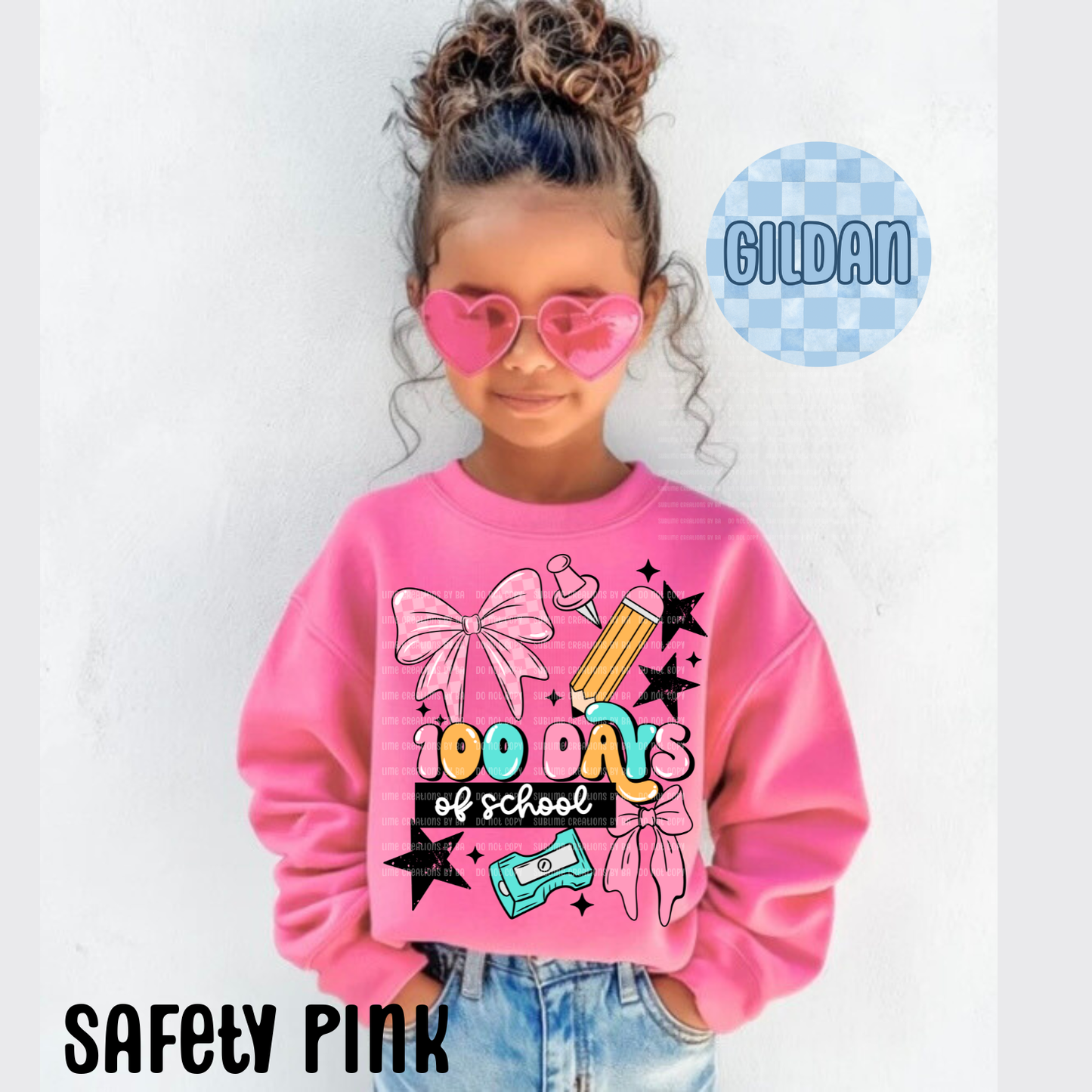 100 Days Girl of School Sweatshirt, Kids 100th Day Tee Youth Sweatshirt