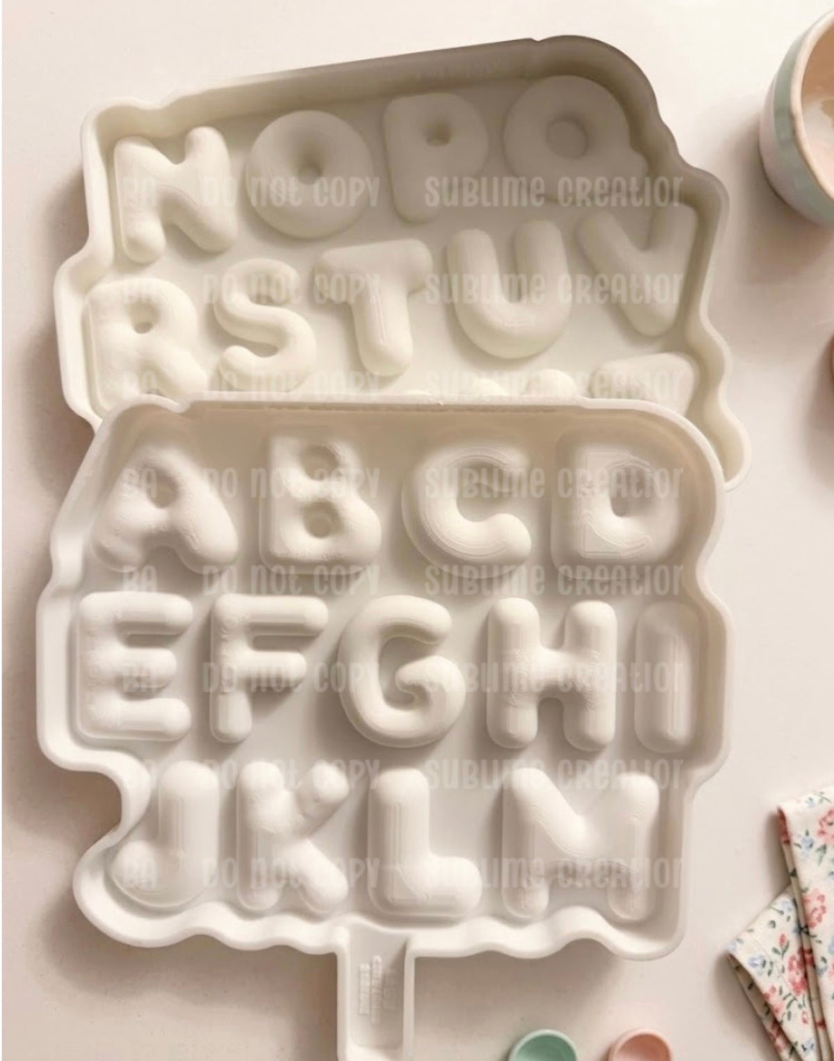 Bubble Alphabet Silicone Mold