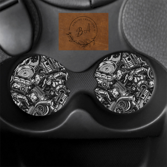 Mechanic Print Car Coaster Set