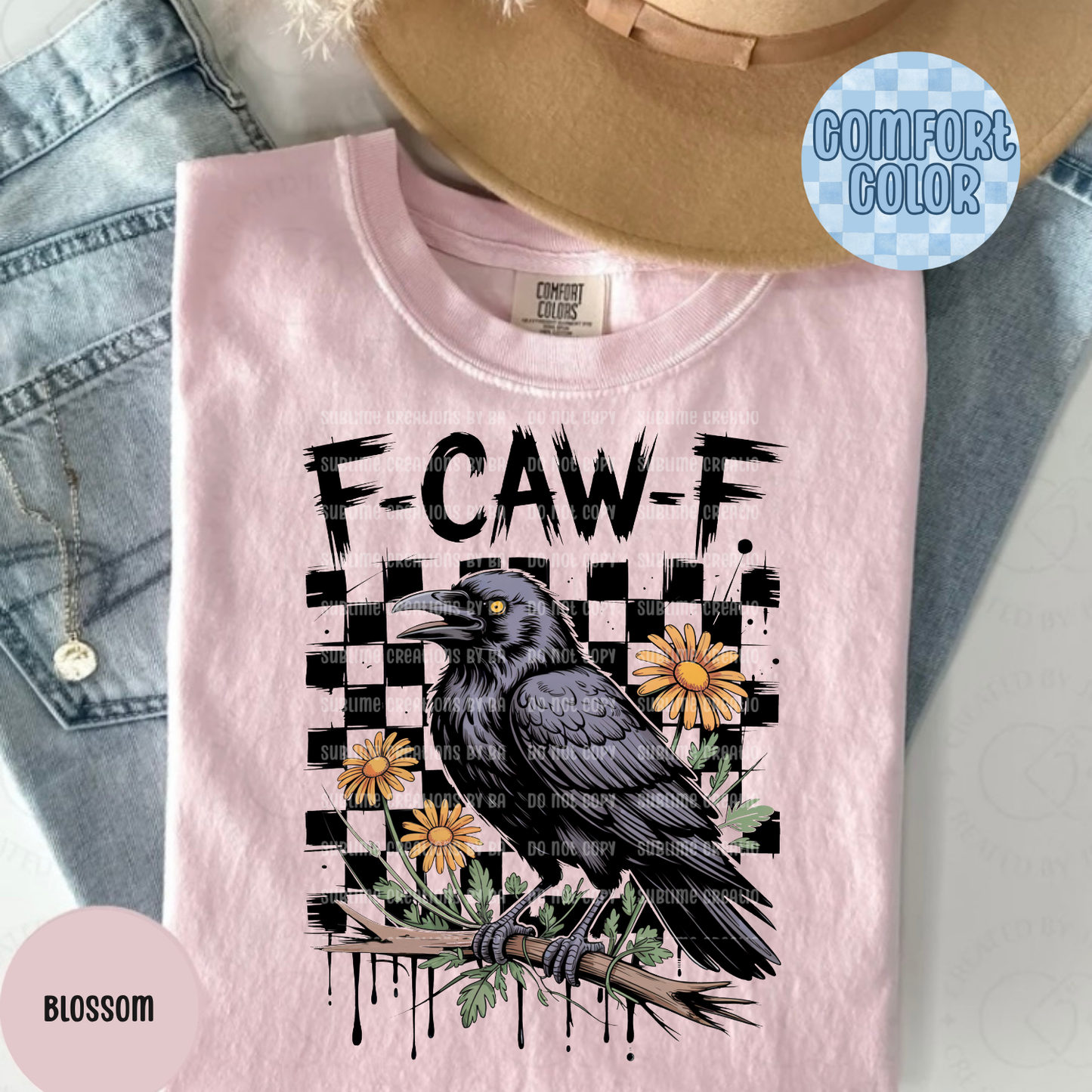 F•Caw•F Funny Crow Shirt, Black Crow Unisex