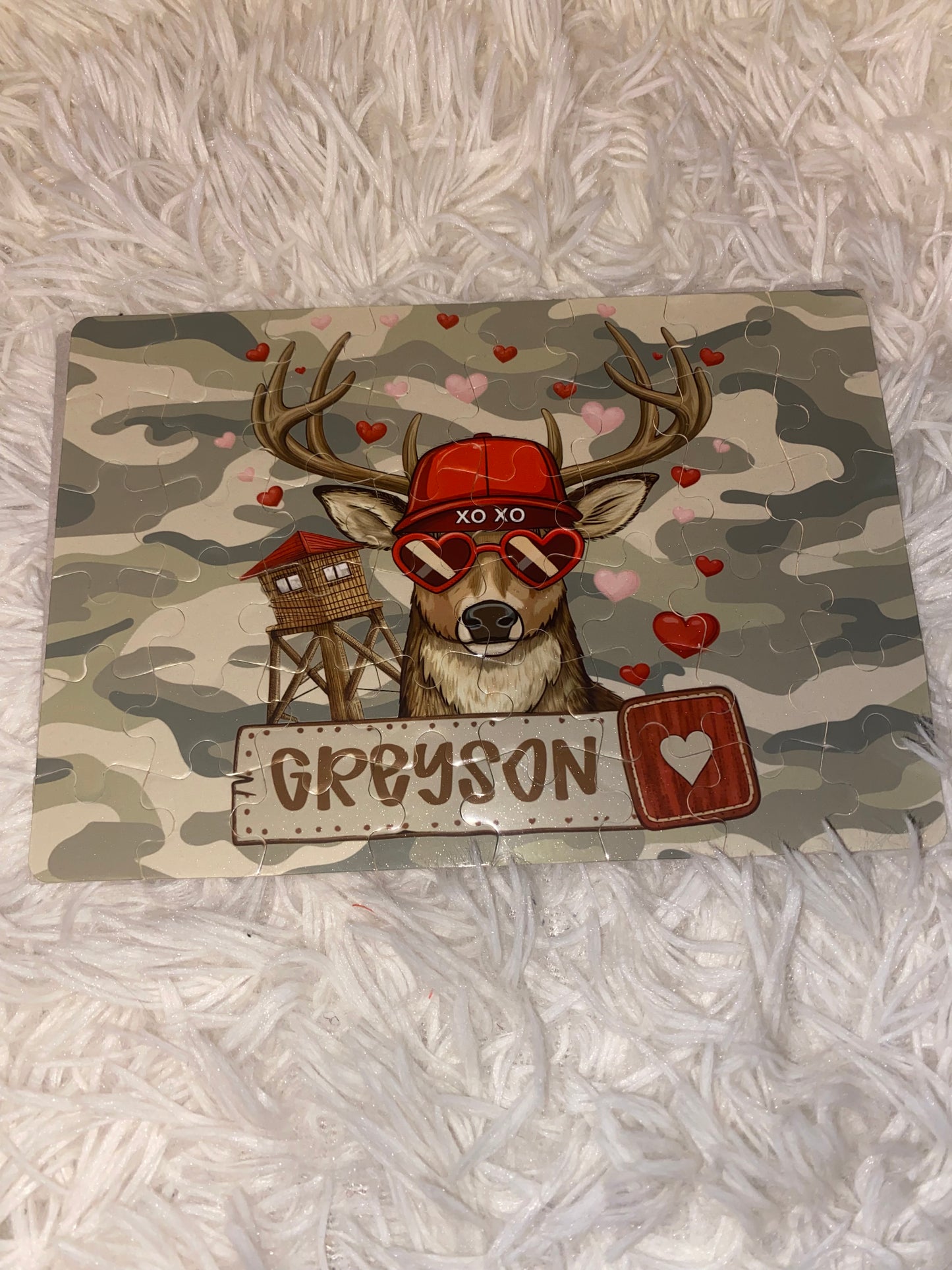 Hunting Camo Deer Personalized Puzzle