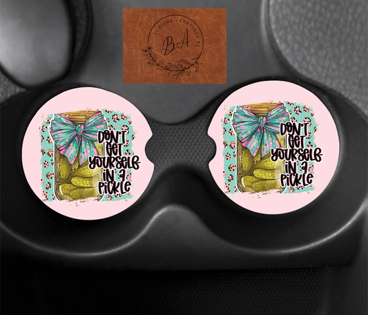 Don’t Get Yourself In a Pickle Car Coaster Sets