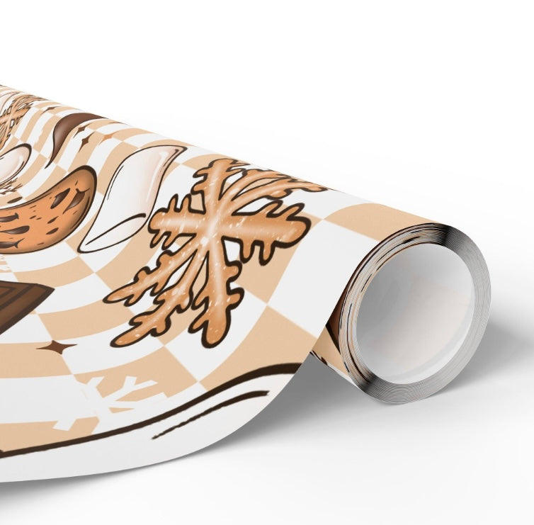 Festive Wrapping Paper- Snowman S'mores