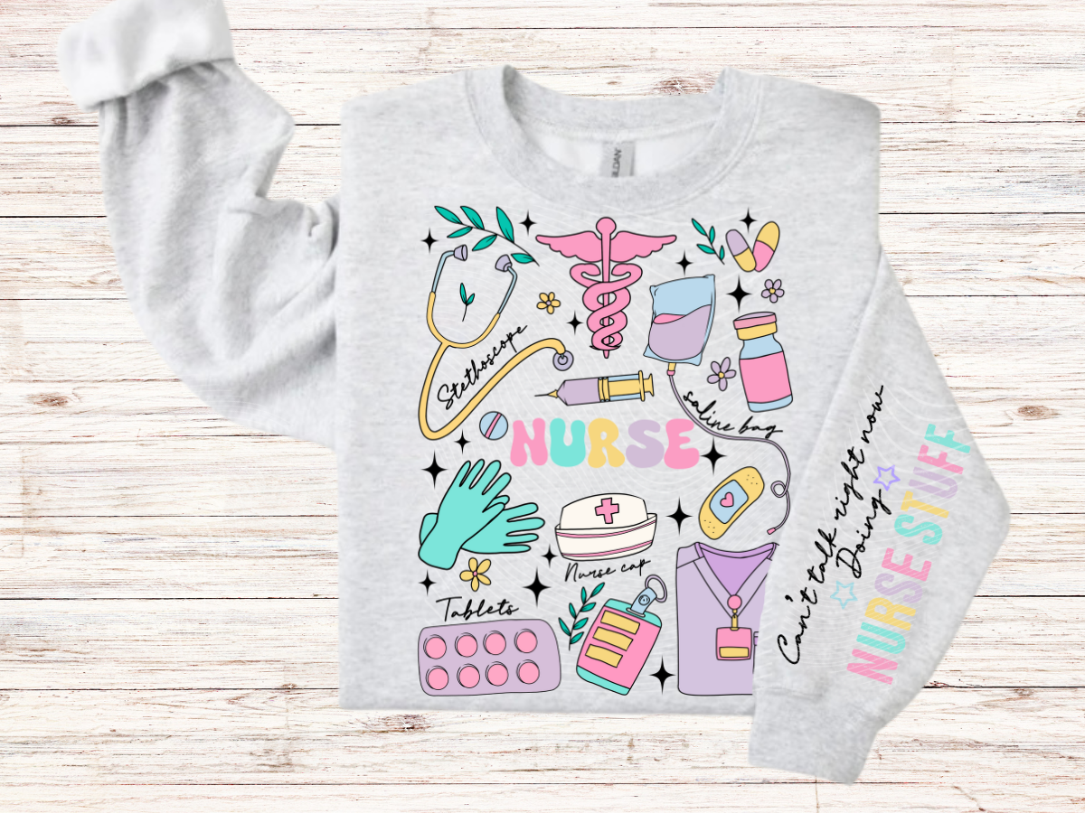 Nurse Pastel Doodle Sweatshirt