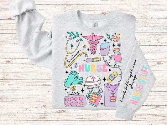 Nurse Pastel Doodle Sweatshirt