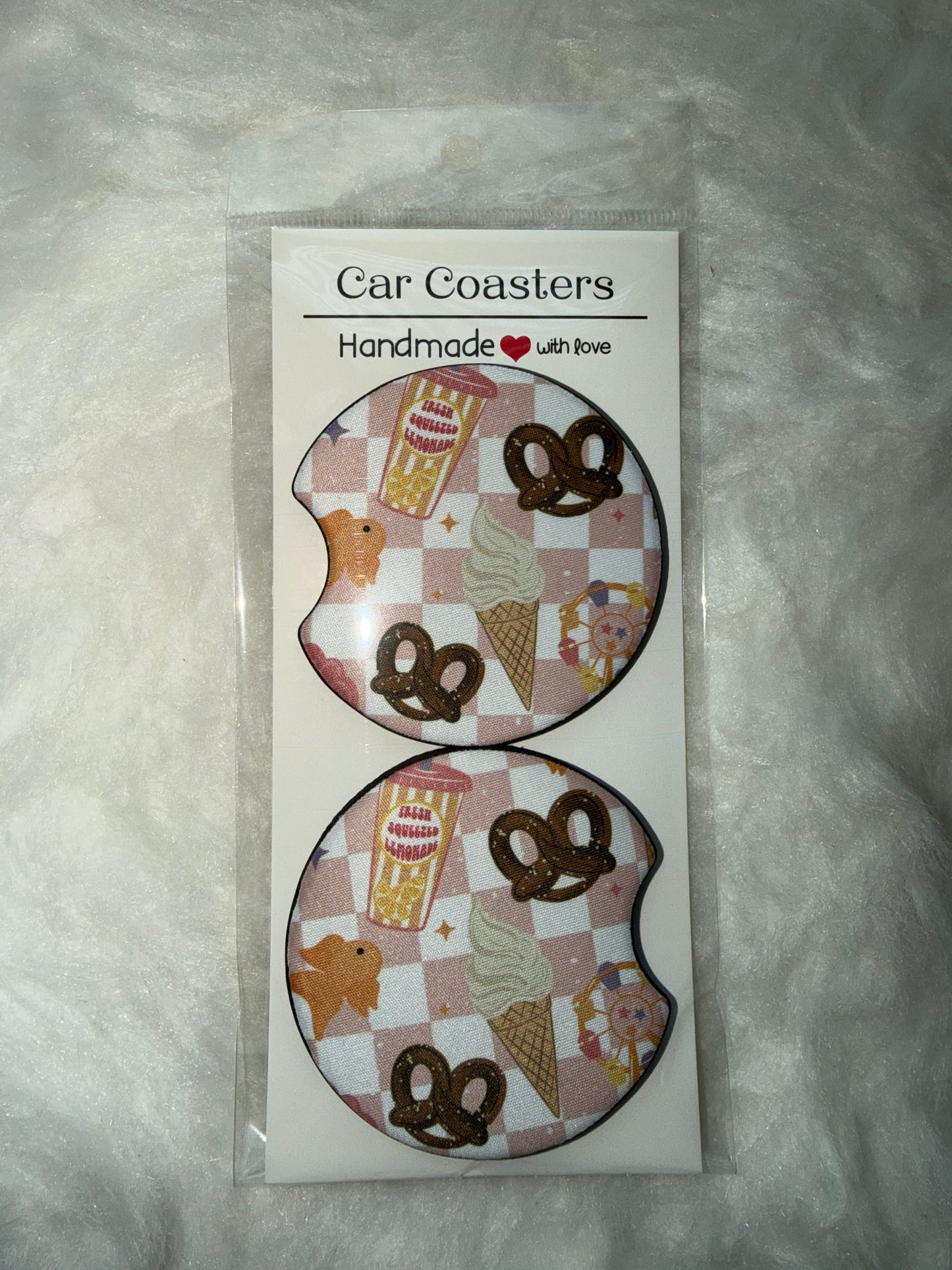 Carnival Seamless Print Car Coaster Set