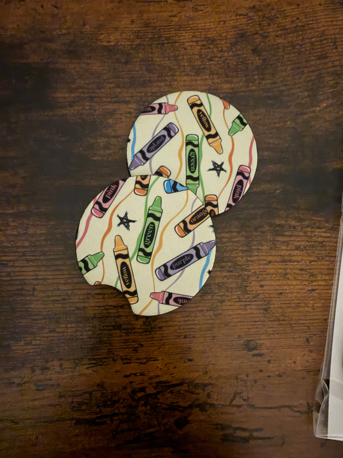 Crayon Seamless Car Coaster Set